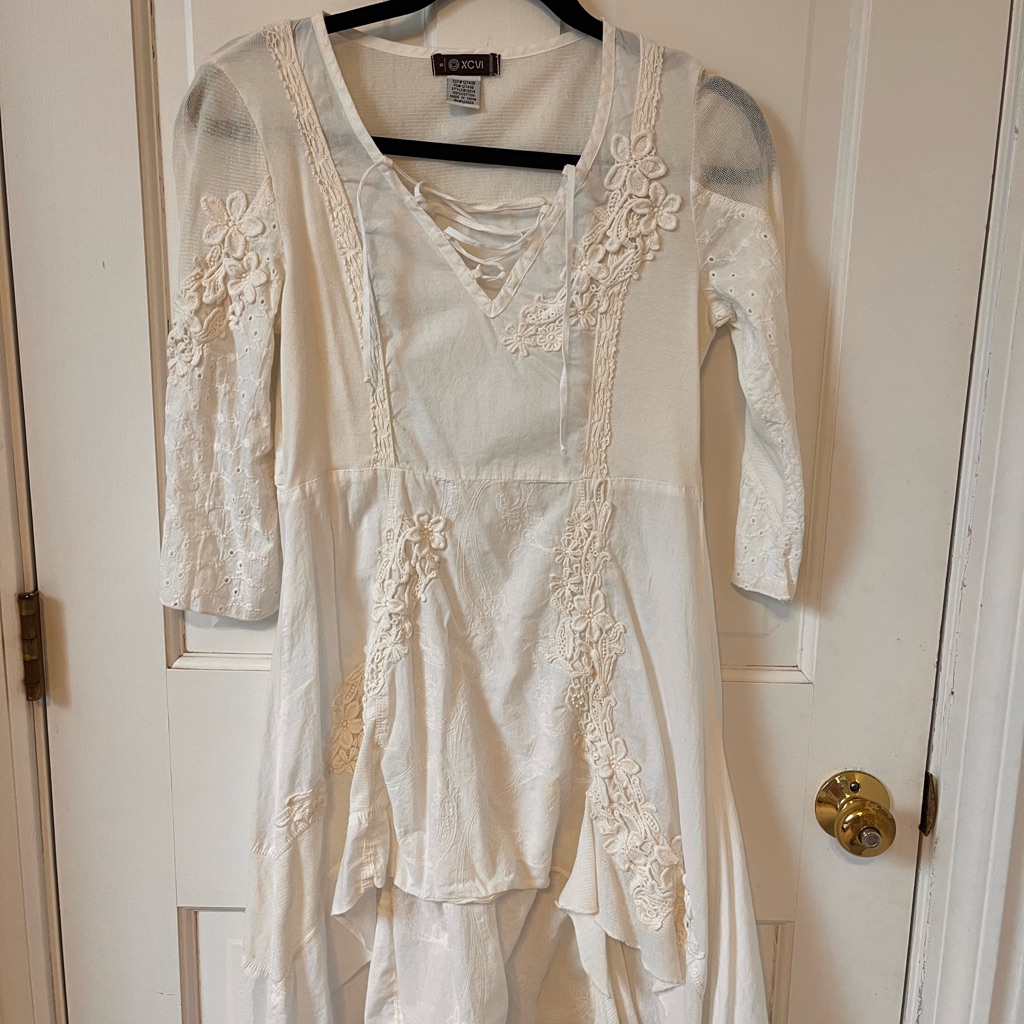 Xcvi White Cotton Dress Size S